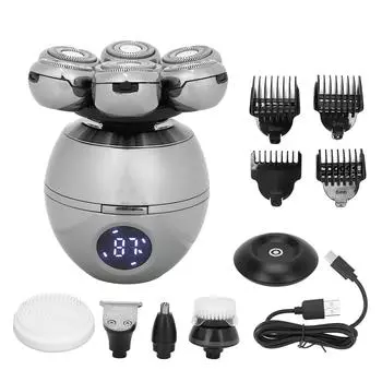 Интеллектуальная электрическая бритва для волос с 7 режущими головками и подсветкой дисплея зарядки