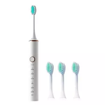 Интеллектуальная электрическая зубная щетка Sonic с высокочастотной звуковой волной, вибрацией, акустической очисткой, мягкой щетиной DuPont, водонепроницаемостью IPX7