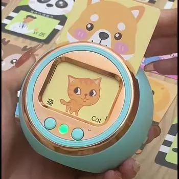 Интеллектуальная английская игрушечная карточная обучающая машина Образовательная просветительская детская игрушечная карточная обучающая машина для раннего обучения розовый