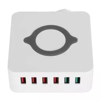 Интеллектуальная беспроводная зарядная USB-станция с 6 портами QC3.0, адаптер быстрой зарядки EU Plug