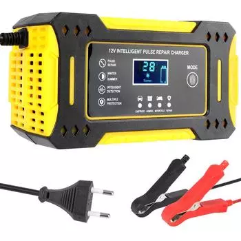 Интеллектуальная быстрая зарядка 12 В 6 А 3 этапа свинцово-кислотные AGM гелевые аккумуляторные батареи зарядные устройства автоматический цифровой ЖК-дисплей автомобильные аксессуары зарядное устройство для мотоциклетных аккумуляторов US Plug