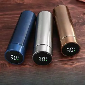 Интеллектуальная чашка-термос из нержавеющей стали 304, двойной вакуумный цифровой дисплей, прямая светодиодная температура, чашка для бизнеса и офиса 500ml белый