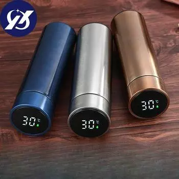 Интеллектуальная чашка-термос из нержавеющей стали 304, двойной вакуумный цифровой дисплей, прямая светодиодная температура, чашка для бизнеса и офиса 500ml красный