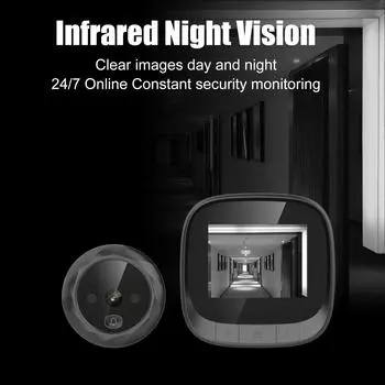 Интеллектуальная фотография, дверной звонок «кошачий глаз» ночного видения с аккумулятором чёрный