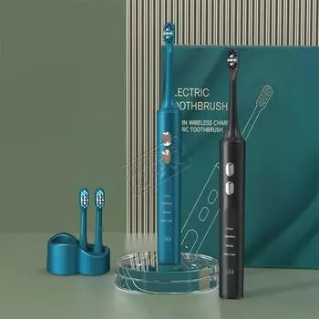 Интеллектуальная индукционная беспроводная зарядка, водонепроницаемая электрическая зубная щетка с акустической волной для взрослых, антибактериальный бамбуковый уголь