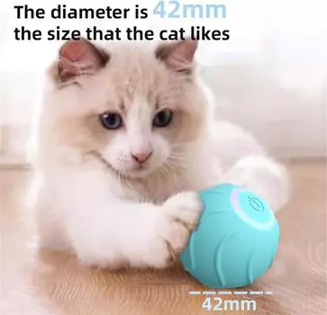 Интеллектуальная интерактивная игрушка для кошек Powerball 2.0 Игрушка для кошек Smart Cat Ball избавляет от скуки, защищает от укусов, тихий компаньон, привлекает кошек синий
