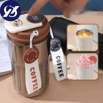 Интеллектуальная изоляционная чашка емкостью 450 мл для интеллектуального отображения температуры. Изолирующая чашка для воды. Вакуумная бутылка. Кофейная чашка. 450ML серебряный