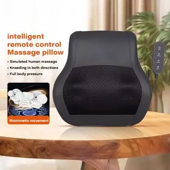 Интеллектуальная массажная подушка для шеи, массажер для плеч, горячий компресс, массажный инструмент для всего тела для автомобиля, дома чёрный