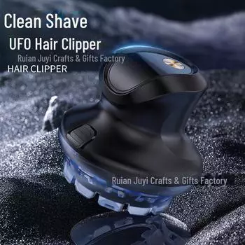 Интеллектуальная полностью автоматическая мужская моющаяся электрическая машинка для стрижки волос и бритва (Дизайн НЛО) USB digital display чёрный