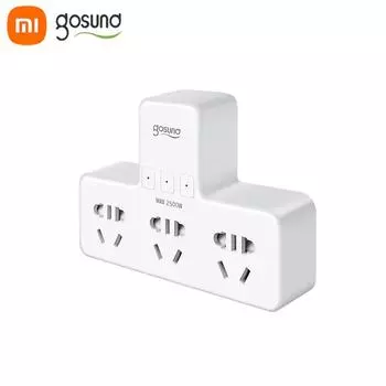 Интеллектуальная розетка преобразователя Xiaomi Gosund CP3-AM, голосовое управление, удаленное интеллектуальное соединение, три независимых субконтроллера