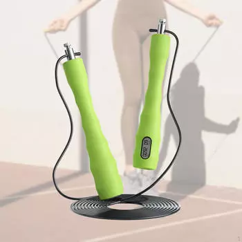 Интеллектуальная счетная скакалка с электронным пропуском 300 см, регулируемая длина, домашние тренажерные залы зелёный