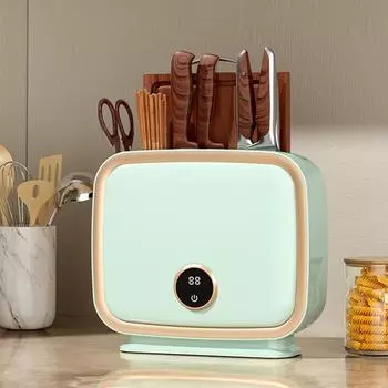 Интеллектуальная стерилизующая сушилка для ножей, держатель для палочек для еды, настенный держатель для двойного использования, дезинфекция, разделочная доска, кухонная стойка . белый