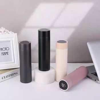 Интеллектуальная термочувствительная чашка-термос из нержавеющей стали 304, мужские простые чайные чашки, удобная автомобильная кружка на открытом воздухе. 600ml