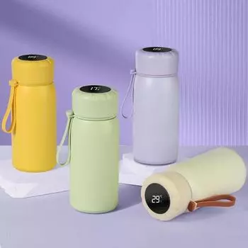 Интеллектуальная термоизоляционная кружка из нержавеющей стали с разделителем для чая Портативный детский чайник с ручкой 401-500ml жёлтый
