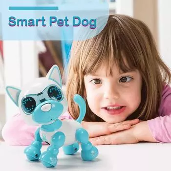 Интеллектуальная записывающая собака для раннего образования, сенсорное пение, детская интерактивная игрушка-робот-собака с освещением зелёный