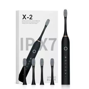 Интеллектуальная звуковая электрическая зубная щетка, перезаряжаемое полностью автоматическое устройство для отбеливания и чистки зубов для взрослых, для студентов и мужчин белый