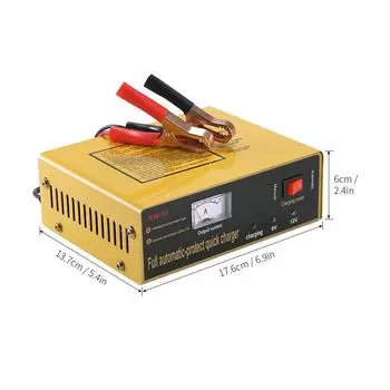 Интеллектуальное автоматическое светодиодное зарядное устройство 6 В/12 В, 80 Ач, импульсный ремонтный тип, обслуживающий персонал US Plug жёлтый