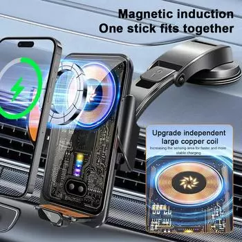 Интеллектуальное беспроводное зарядное устройство Qi мощностью 15 Вт, автомобильный держатель для телефона, крепление на вентиляционную решетку, вращающийся на 360 градусов автоматический регулируемый кронштейн