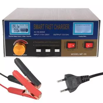 Интеллектуальное импульсное зарядное устройство 12 В/24 В автомобильное зарядное устройство с вилкой европейского/американского стандарта 400 Вт импульсный ремонт для внедорожника, грузовика, лодки, мотоцикла US Plug