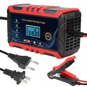 Интеллектуальное обнаружение 100 В/240 В вход 12 В 6 А быстрая зарядка импульсный ремонт 90 Вт автомобильные зарядные устройства для свинцово-кислотных аккумуляторов EU Plug