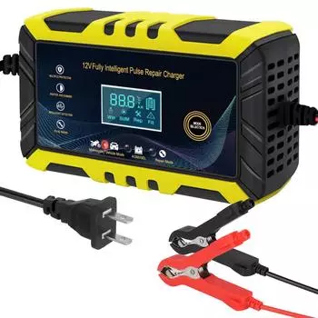 Интеллектуальное обнаружение импульсного ремонта универсальное для свинцово-кислотных аккумуляторов 100 В/240 В вход 90 Вт цветной цифровой дисплей 12 В 6 А автомобильные зарядные устройства US Plug