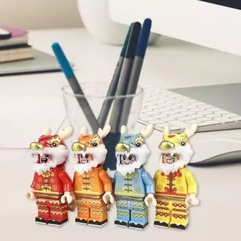 Интеллектуальное развитие без заусенцев новинка 4,5 см миниатюра мультяшный дракон-человек минифигурки собранные своими руками игрушки мини строительные блоки серебряный