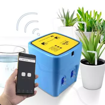 Интеллектуальное устройство для полива с Wi-Fi, двойной насос, автоматическая система капельного орошения с таймером, удаленное приложение 20 Pots белый