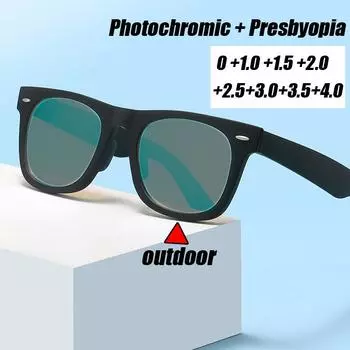 Интеллектуальные фотохромные солнцезащитные очки для чтения, роскошные компьютерные очки для дальнего зрения, готовые очки для пресбиопии до +4,0 0