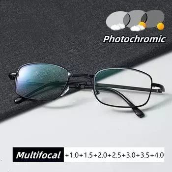 Интеллектуальные мультифокальные очки для чтения Высококачественная защита глаз Очки для пресбиопии Складные очки с защитой от синего света 1.0 чёрный