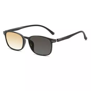 Интеллектуальные очки для дальнего зрения с изменением цвета. Новые модные солнцезащитные очки для чтения в квадратной оправе. Фотохромные очки по рецепту. +400