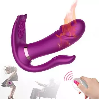 Интеллектуальные вибрирующие трусики с подогревом, 9-скоростной беспроводной пульт дистанционного управления, вибратор для точки G, страпон, фаллоимитатор