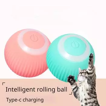 Интеллектуальный электрический катящийся мяч для игр кошек 4.3cm зелёный