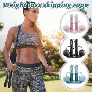 Интеллектуальный электронный счетный канат Многофункциональный беспроводной мяч двойного назначения для снижения веса Фитнес стальной канат One Size чёрный