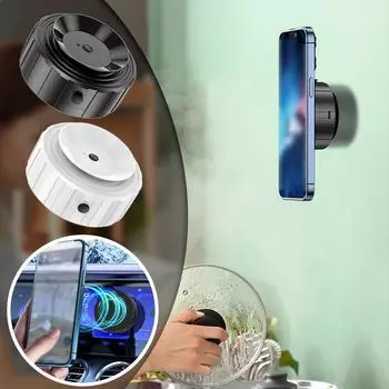 Интеллектуальный автомобильный держатель для мобильного телефона с магнитной вакуумной адсорбцией, сверхстабильный кронштейн на присоске для прямой трансляции чёрный