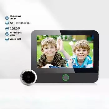 Интеллектуальный беспроводной скрытый кошачий глаз видеодомофон удаленный мониторинг дома сверхчеткий ночной звонок S50 чёрный