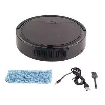 Интеллектуальный бытовой мини-робот-пылесос подметальный робот с управлением через приложение, черный