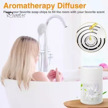 Интеллектуальный бытовой очиститель воздуха, эффективная фильтрация, Plug-Play, энергосберегающий, малошумный, настольный очиститель с интеллектуальным автоматическим режимом для использования в помещении белый