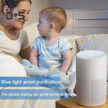 Интеллектуальный бытовой очиститель воздуха, эффективная фильтрация, Plug-Play, энергосберегающий, малошумный, настольный очиститель с интеллектуальным автоматическим режимом для использования в помещении белый