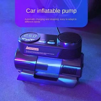 Интеллектуальный цифровой дисплей, бортовой инфляционный насос для автомобильных шин, портативный мини-насос 12 В для использования в автомобиле, инфляционный насос