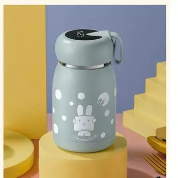 Интеллектуальный цифровой дисплей, вакуумная чашка, чашка из нержавеющей стали, сенсорный дисплей, температура, сохраняющая тепло и холодную воду, чашка 320ml розовый