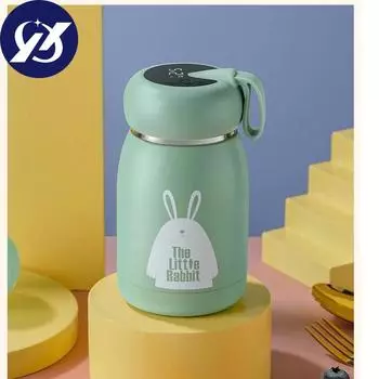 Интеллектуальный цифровой дисплей, вакуумная чашка, чашка из нержавеющей стали, сенсорный дисплей, температура, сохраняющая тепло и холодную воду, чашка 320ml розовый