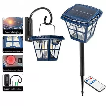 Интеллектуальный датчик солнечной энергии, светодиодный светильник для наружного освещения, ретро настенный светильник, садовый светильник, водонепроницаемый уличный светильник для лужайки Package 1