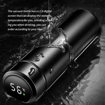 Интеллектуальный дисплей температуры Термокружка Термос из нержавеющей стали 304 Долговечная Сохраняющая Тепло Милая Бутылка Для Воды 500-600ML