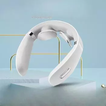 Интеллектуальный импульсный массажер шейного отдела позвоночника, многофункциональный бытовой массажер с горячим компрессом, массажер для плеч и шеи, вибрация шеи, удобный массажер F6 ordinary model белый