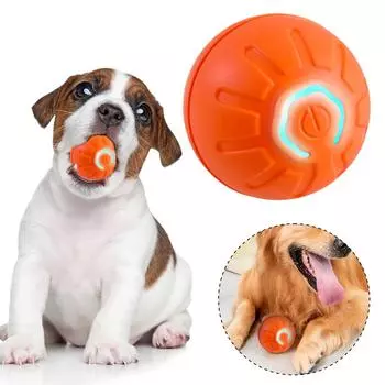 Интеллектуальный интерактивный мяч для кошек, самодвижущийся, прыгающий, катящийся мяч, 100 мАч, электронный вращающийся мяч для кошек, играющих с котятами и собаками оранжевый