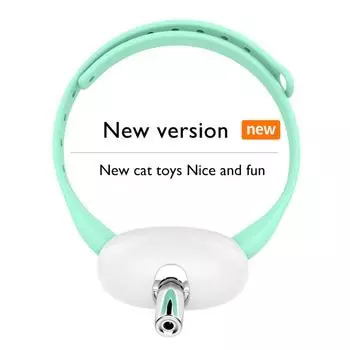 Интеллектуальный лазерный ошейник для дразнения кошек, лазерные игрушки для дразнения кошек, товары для животных A laser collar English version белый