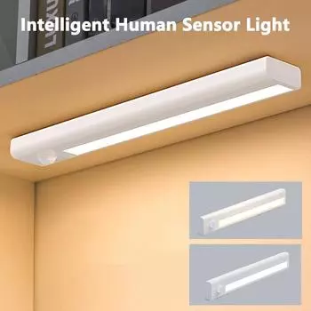 Интеллектуальный магнитно-индукционный ночной светильник с длинной светодиодной полосой на батарейках, модель Step Corridor Kitchen Bedside Wardrobe Спальня Украшения 0.6W