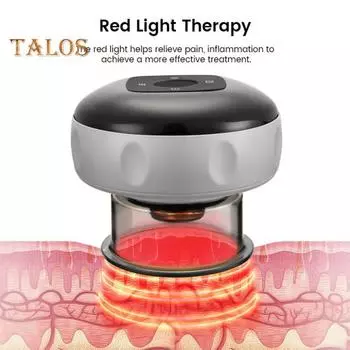 Интеллектуальный массажер для баночной терапии с регулируемой температурой, функцией таймера, перезаряжаемый беспроводной электрический прибор для банок с красным светом Charging белый
