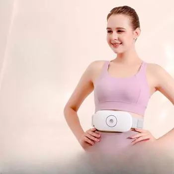 Интеллектуальный массажер для талии, небольшой бытовой массажер для поясницы, Ems, импульсная вибрация, горячий компресс, массаж, теплый дворец, пояс Massage белый