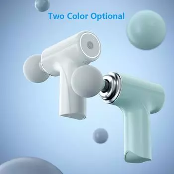 Интеллектуальный массажный пистолет, мини-пистолет для фасции, портативный 6 скоростей, перкуссионный массажер для мышц, низкий уровень шума, облегчение боли в спине, шее, релаксация зелёный